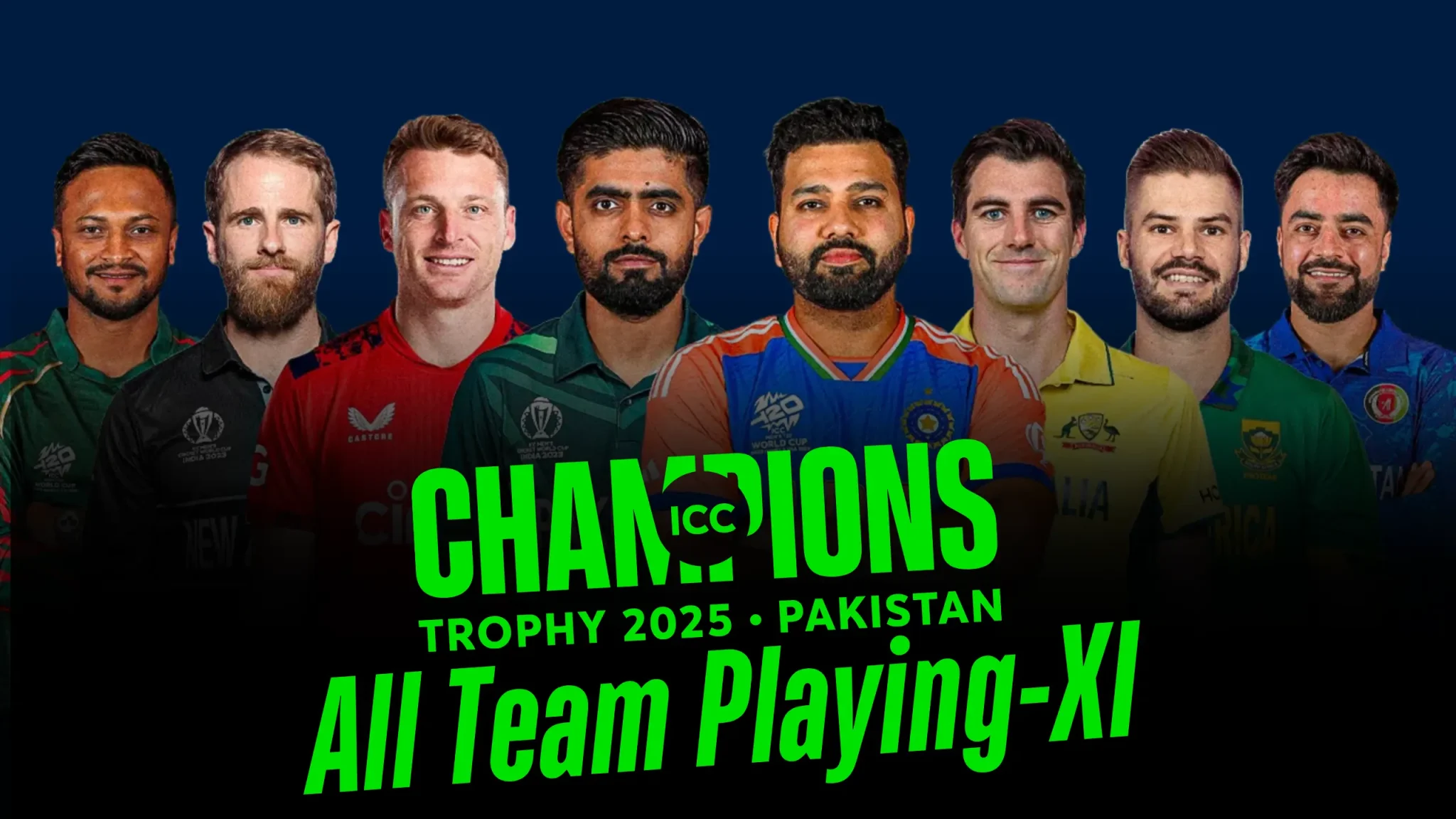 ICC Champions Trophy 2025 All-Team Playing XI, Captain and Vice-captain of Every team