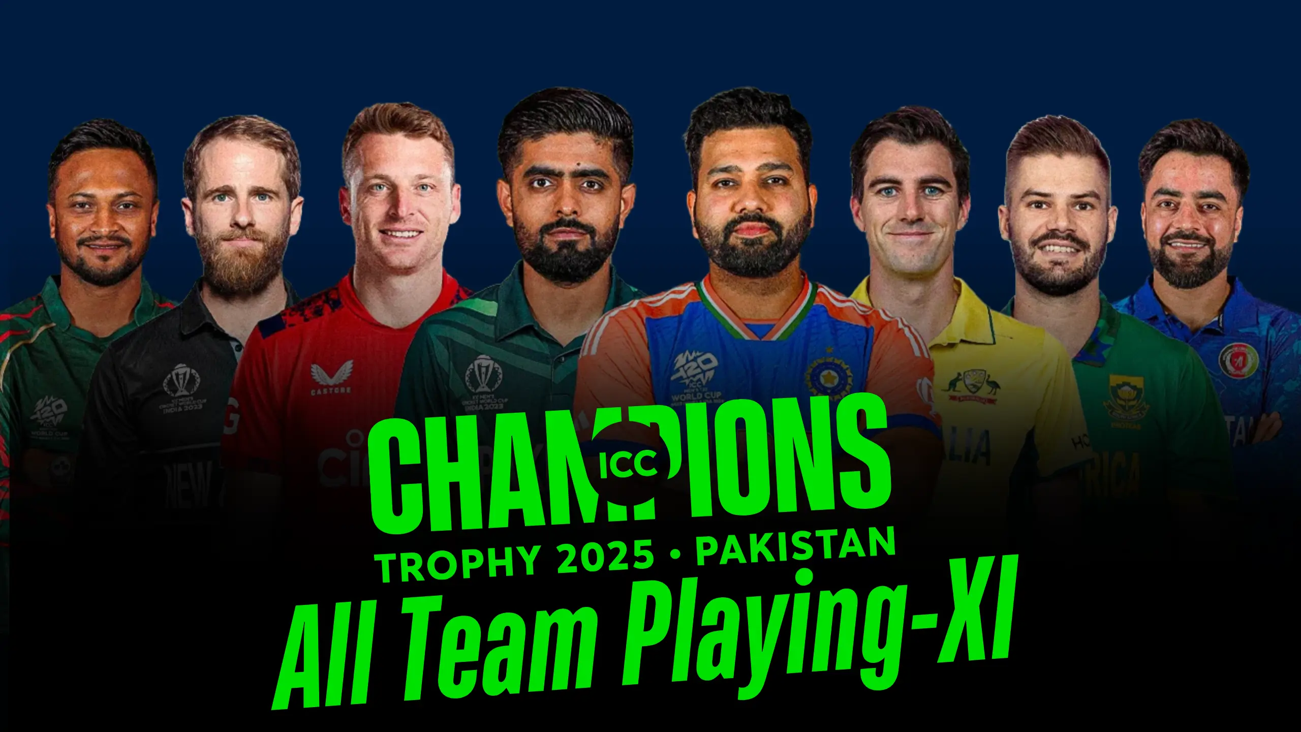 ICC Champions Trophy 2025 All-Team Playing XI, Captain and Vice-captain of Every team