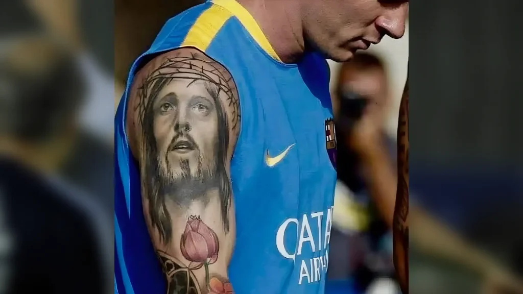Jesus Tattoo is one of the tattoos on Lionel Messi’s Body